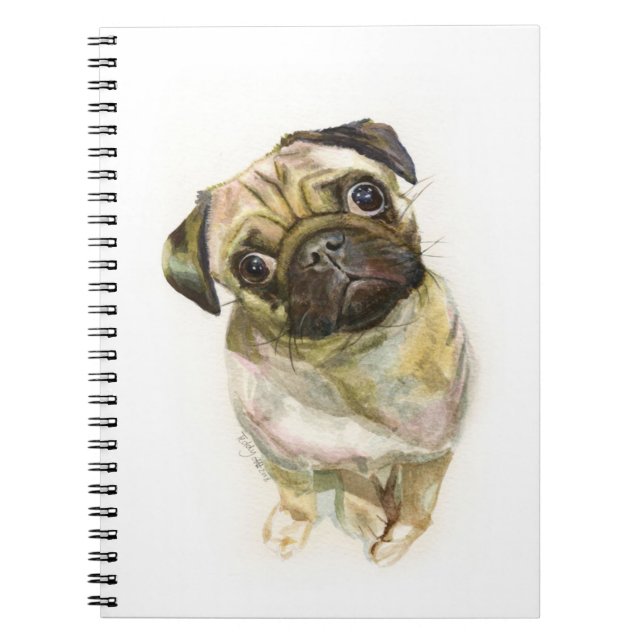 Carnet Pug Face Art Print | Cute Pug Dog (Devant)