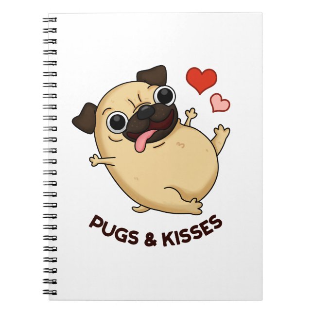 Carnet Pugs Et Bisous Blague Drôle De Chien  (Devant)