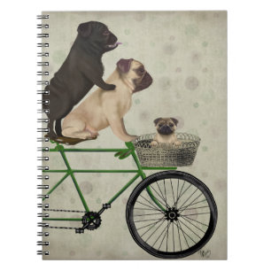 Carnet Pugs on Bicycle