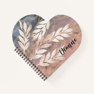 Carnet Pulvérisations de feuilles d'or rose sur fond abst