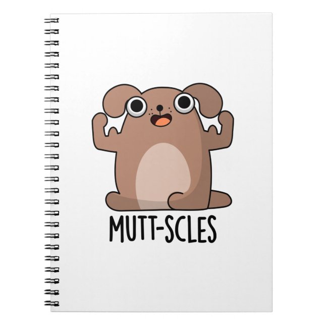 Carnet Pun animal drôle Mutt-scles Chien (Devant)