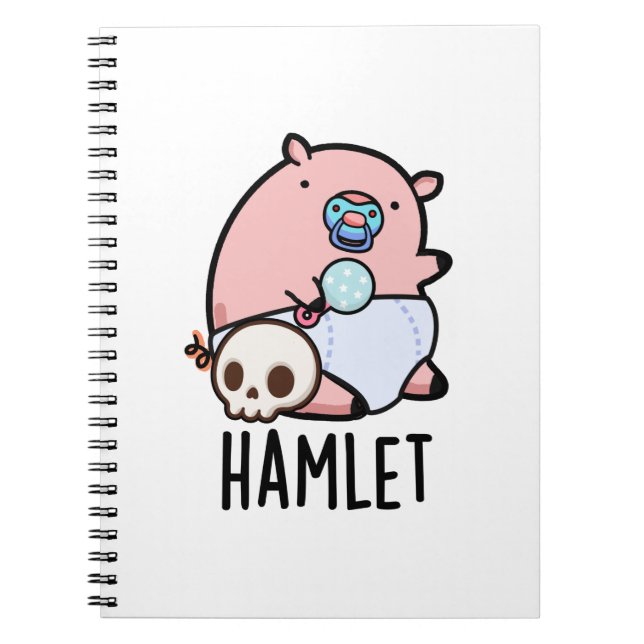 Carnet Pun bébé cochon Hamlet drôle Shakepear  (Devant)