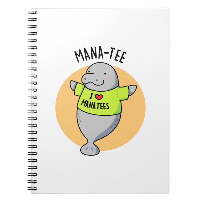 Carnet Pun d'animal amusant Manatee  (Devant)