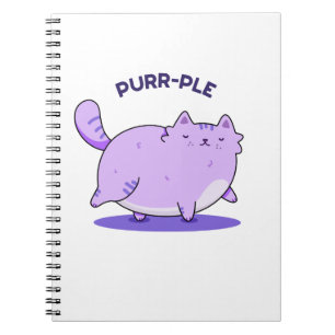 Carnet Pun de chaton gros mignon violet