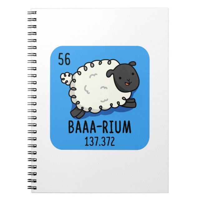 Carnet Pun de chimie mouton drôle Baa-rium  (Devant)