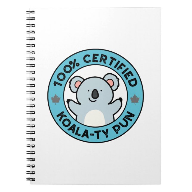 Carnet Pun de koala drôle certifié à 100% de qualité Koal (Devant)