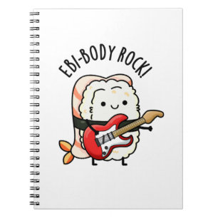 Carnet Pun de sushi Rocker drôle Ebi-body Rock