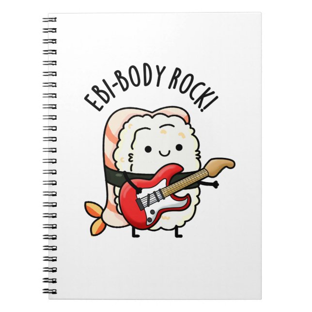 Carnet Pun de sushi Rocker drôle Ebi-body Rock  (Devant)