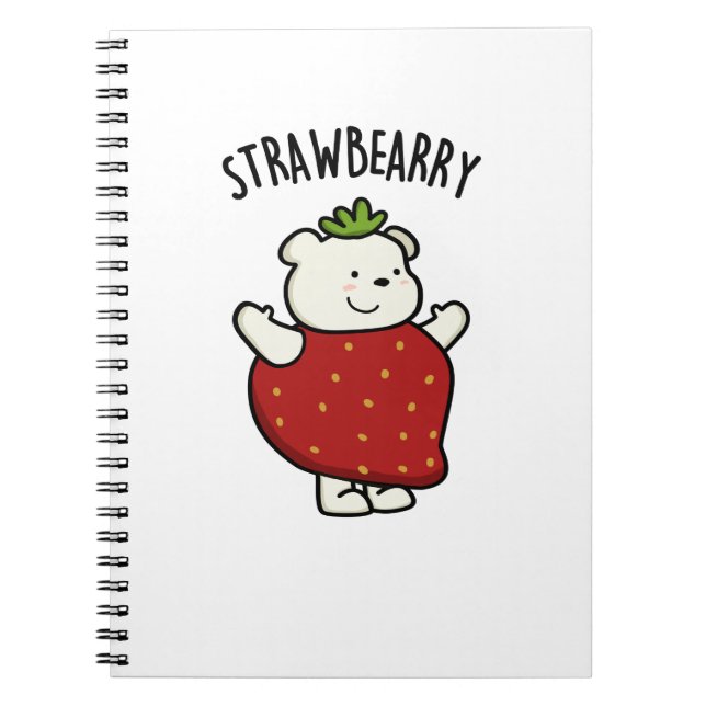 Carnet Pun Fraise Ours Drôle Fraise  (Devant)