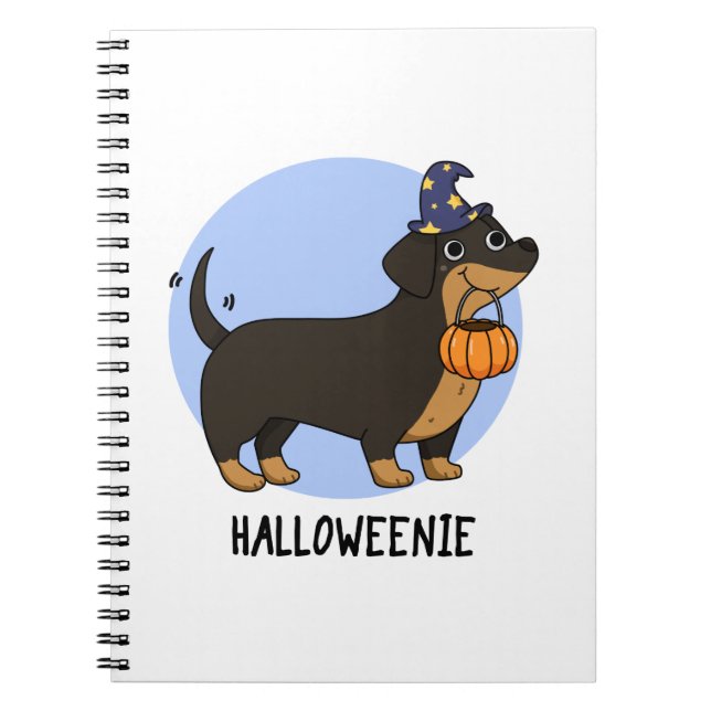 Carnet Pun Halloween drôle de chien saucisse  (Devant)