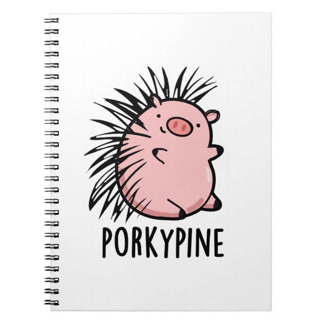 Carnet Pun porc-épic drôle de cochon Porky  (Devant)