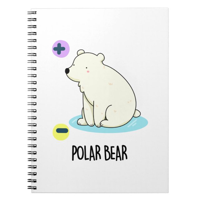 Carnet Pun scientifique drôle d'ours polaire  (Devant)