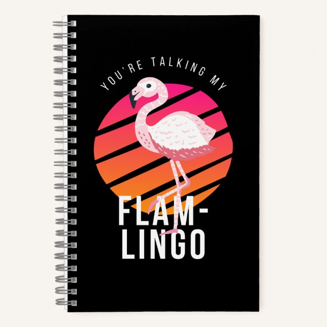 Carnet Punaisie de flamant rose drôle (Recto)