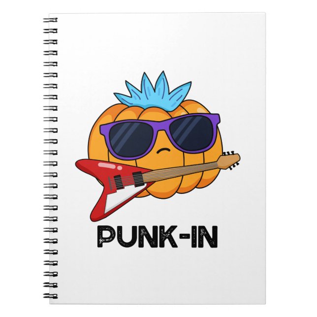 Carnet Punk-in Drôle de Punk Rock Citrouille Jeu de mots  (Devant)