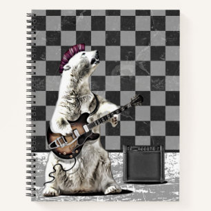 Carnet Punk Rock Bear Guitar Player Rock & Roll Musicien