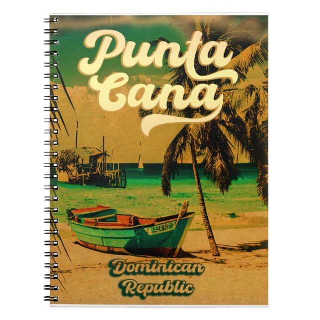 Carnet Punta Cana Dominican Palm Tree Beach Vintage (Devant)