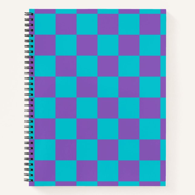 Carnet Purple and Cyan Checkerboard (Devant)