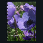 Carnet Purple Anemone 60th Birthday Party Guest Book<br><div class="desc">Beautiful and simple Anemones in the garden. The color is a bright purple blue. The photography is made in the morning for the best light. Customizable 60th Birthday Guest Book. You can easily change text color, font, size and position by clicking the customize button. Matching Birthday invitation. Don't forget the...</div>