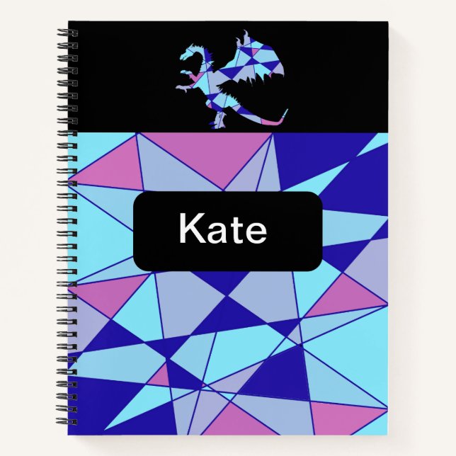 Carnet Purple blue pink triangle abstract  (Devant)