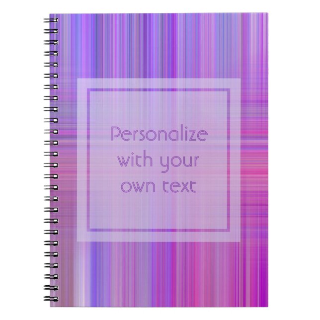 Carnet Purple Bokeh Plaid Texte personnalisé (Devant)
