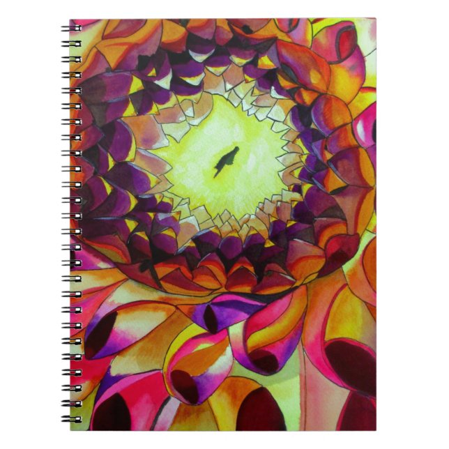 Carnet Purple Dahlia abstract original flower art (Devant)