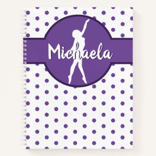 Carnet Purple Dance Ballerina Gymnastique Nom Polka Dot