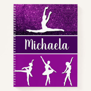 Carnet Purple Dance Ballerina Nom personnalisable Parties
