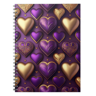 CARNET PURPLE & GOLD VALENTINE COEUR CANDIDES