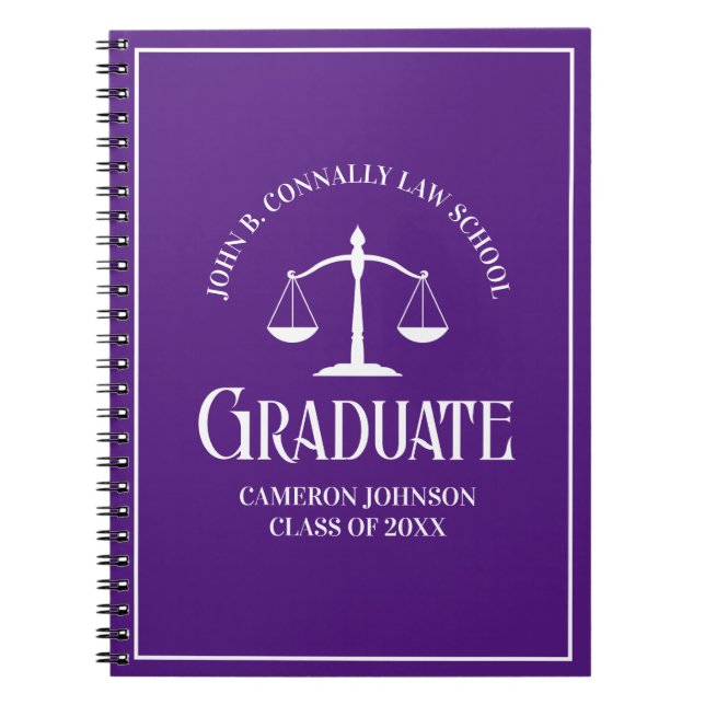 Carnet Purple Law School Graduate personnalisée (Devant)