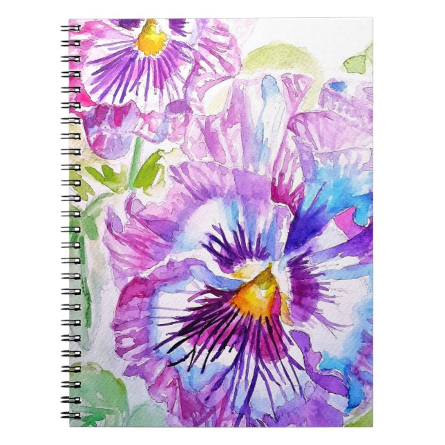 Carnet Purple Pansy Watercolour Flower Playing Cards Set (Devant)