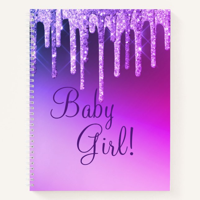 Carnet Purple Parties scintillant Bling Girl Nom Sparkle  (Devant)