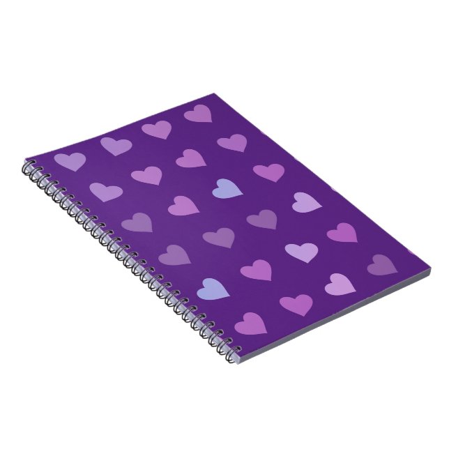 CARNET PURPLE PASTEL COLORED HEARTS    (Côté Droit)