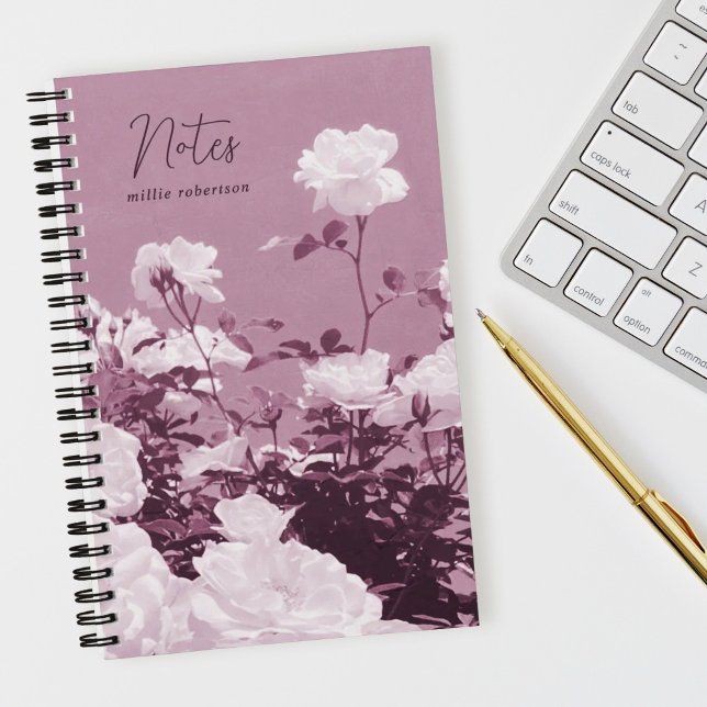 Carnet Purple Roses Floral Garden Custom Spiral Notebook (Créateur téléchargé)