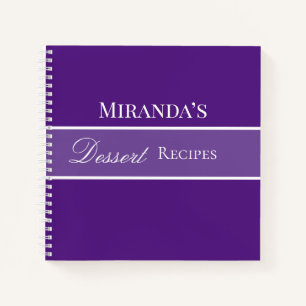 Carnet Purple Votre Nom Dessert Recettes Script Typograph