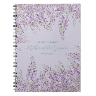Carnet Purple Wisteria Sage Floral Garden Mariage