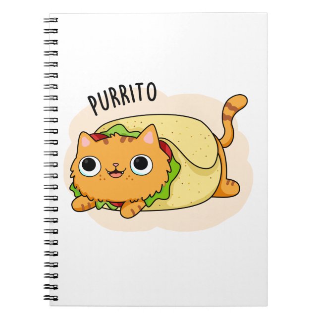 Carnet Purrito Drôle Chat Burrito Pun (Devant)