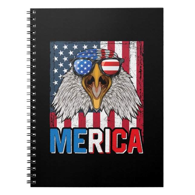 Carnet Pygargue à tête blanche Merica 4 juillet (Devant)