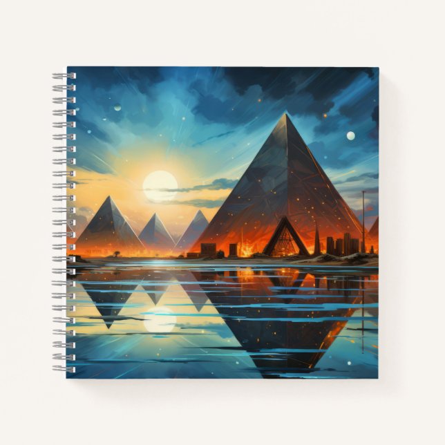 Carnet Pyramides Concept mystique Paysage coloré Abstrait (Devant)