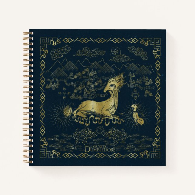 Carnet Qilin Au Repos Tapisserie d'or (Devant)