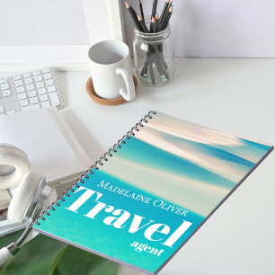 Carnet QR Voyage Plage Océan Mer Moderne Bleu