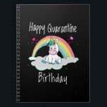 Carnet Quarantine Birthday Unicorn rainbow<br><div class="desc">Cute Unicorn Quarantine Birthday design. A lovely and magical Unicorn is sitting on a cloud with a rainbow in the background. Great Birthday Gift idea. Good for the old and the young.</div>