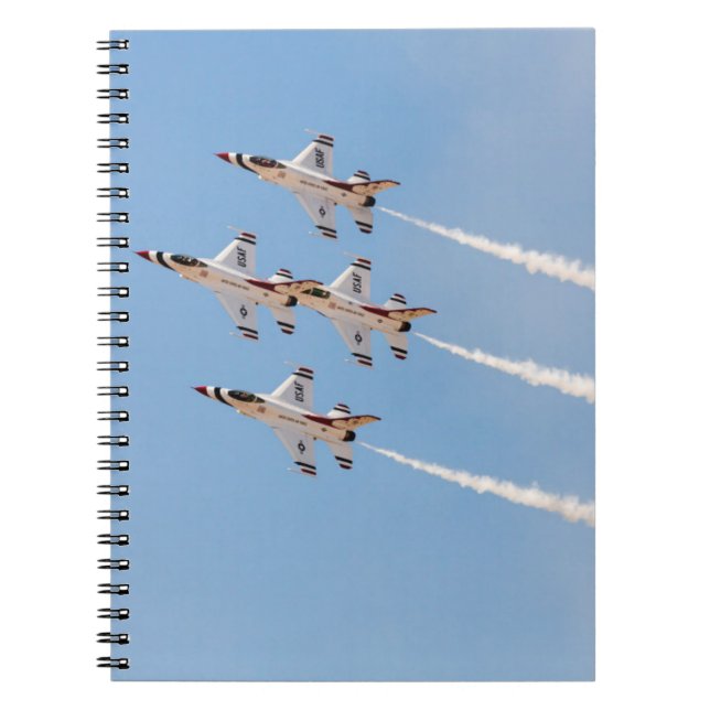 Carnet Quatre F-16 Thunderbirds volent en formation rappr (Devant)