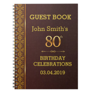 Carnet Quatre-vingtième Guestbook d'anniversaire de