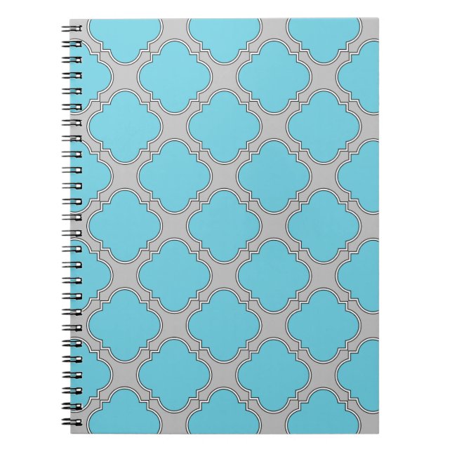Carnet Quatrefoil bleu et gris (Devant)
