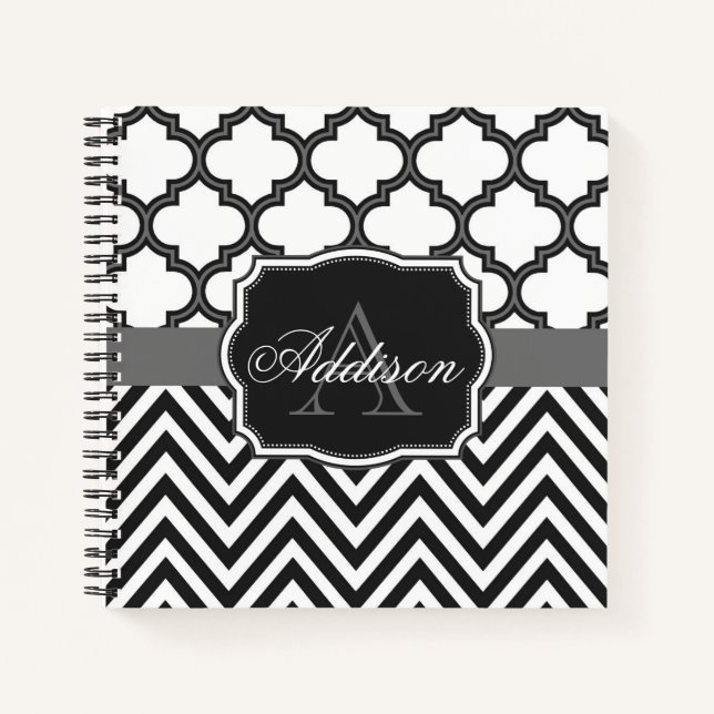 Carnet Quatrefoil Chevron Monogram (Devant)