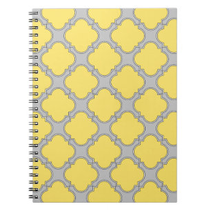 Carnet Quatrefoil jaune et gris