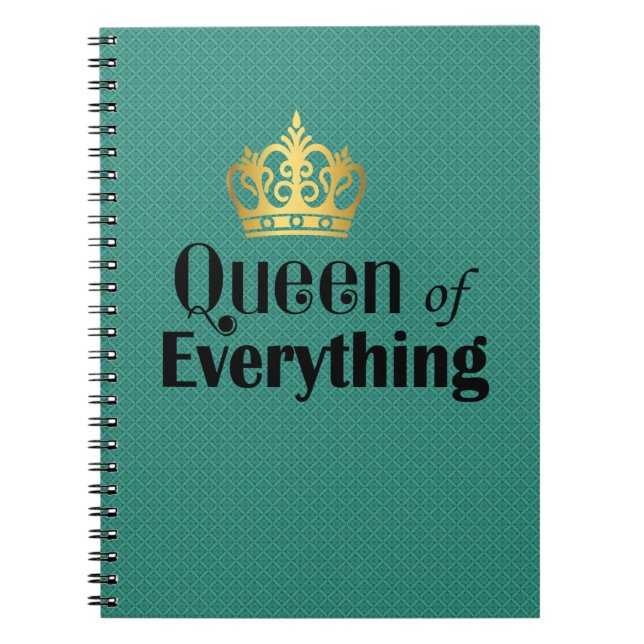 Carnet Queen of Everything Motif de diamants Turquoises (Devant)