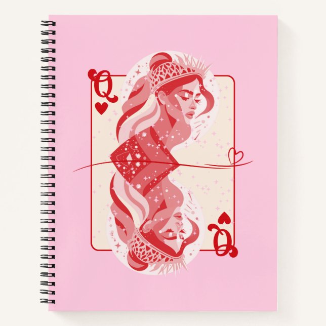 Carnet Queen of Hearts Red Preppy Art (Devant)