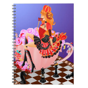 Carnet Queen of Hearts sur Teacup pays des merveilles