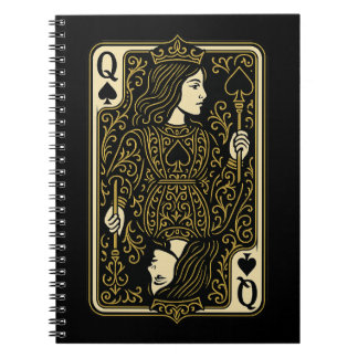 Carnet Queen of Spades — Filigree royale noire et or